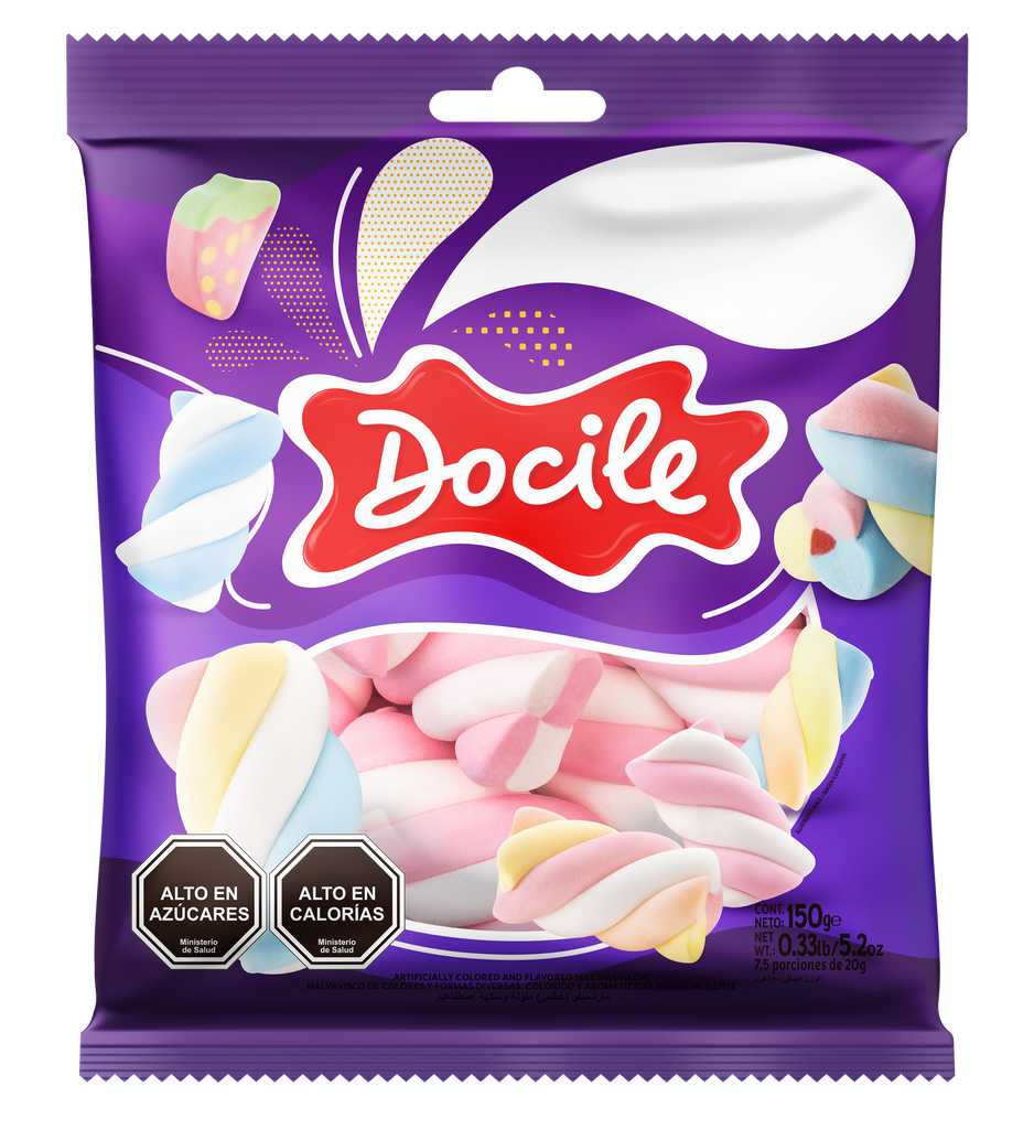 Marshmallow Twist Rosa y Blanco - 150 g