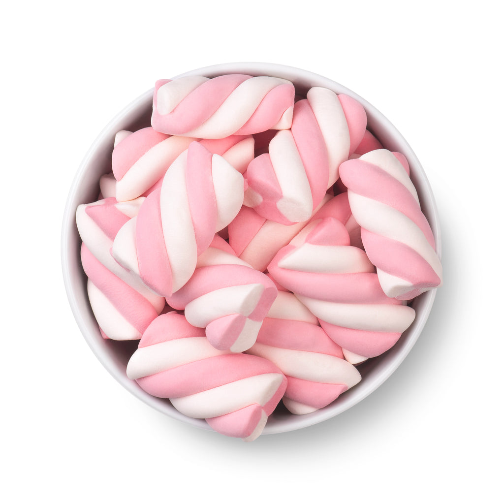 Marshmallow Twist Rosa y Blanco - 150 g